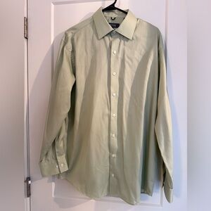 Kenneth Cole Mens Green Long Sleeve Button Up Shirt L